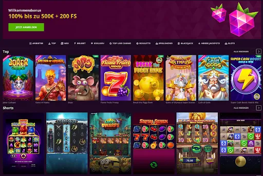 Profitiere vom 100 % Willkommensbonus bis zu 500 € + 200 Freispiele – Spiele wie Joker Cashpot, Gates of Hades und mehr entdecken Willkommensbonus 100 % bis zu 500 € + 200 Freispiele – beliebte Spielautomaten im Überblick